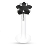 Piercing micro-labret PTFE 141 - Gris cristal noir étoile