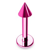 Piercing micro-labret 07 - Plaqué-titane rose néon pointe