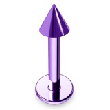 Piercing micro-labret 07 - Plaqué-titane lilas néon pointe