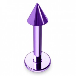 Piercing micro-labret 07 - Plaqué-titane lilas néon pointe
