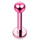 Piercing micro-labret 06 - Plaqué-titane boule rose néon