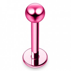 Piercing micro-labret 06 - Plaqué-titane boule rose néon