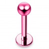 Piercing micro-labret 06 - Plaqué-titane boule rose néon