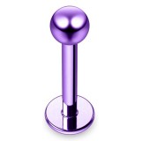 Piercing micro-labret 06 - Plaqué-titane boule lilas néon