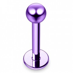 Piercing micro-labret 06 - Plaqué-titane boule lilas néon