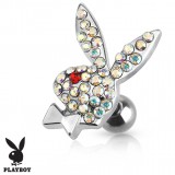 Cartilage hélix, tragus 409 - Playboy cristaux auroras œil rouge