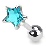 Cartilage hélix, tragus 411 - Cristal étoile bleu-clair