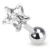 Cartilage hélix, tragus 411 - Cristal étoile transparente
