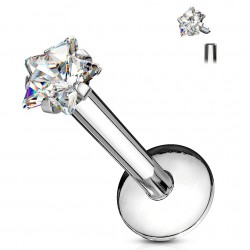 Piercing micro-labret 58 - Cristal étoile transparente