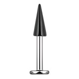 Piercing labret 168 - Longue pointe plaqué-titane noire