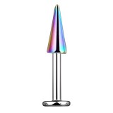 Piercing labret 168 - Longue pointe plaqué-titane rainbow