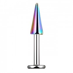 Piercing labret 168 - Longue pointe plaqué-titane rainbow