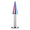 Piercing labret 168 - Longue pointe plaqué-titane rainbow