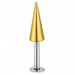 Piercing labret 168 - Longue pointe gold-ip jaune