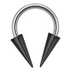 Piercing circulaire 1,2 ou 1,6mm 11 - Longues pointes plaqué-titane noires