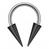 Piercing circulaire 1,2 ou 1,6mm 11 - Longues pointes plaqué-titane noires