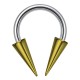 Piercing circulaire 1,2 ou 1,6mm 11 - Longues pointes gold-ip jaune