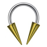 Piercing circulaire 1,2 ou 1,6mm 11 - Longues pointes gold-ip jaune