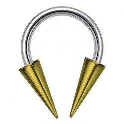 Piercing circulaire 1,2 ou 1,6mm 11 - Longues pointes gold-ip jaune