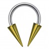 Piercing circulaire 1,2 ou 1,6mm 11 - Longues pointes gold-ip jaune