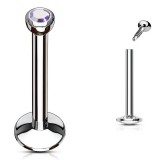 Piercing micro-labret 17 - Cristal lilas pas de vis interne