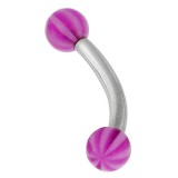 Piercing pour arcade acry boule motif beach ball lilas (07)