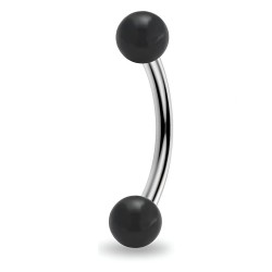 Piercing pour arcade acry boules noires (08)