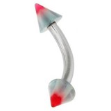 Piercing arcade acry étoile bleu clair et rouge UV (27)