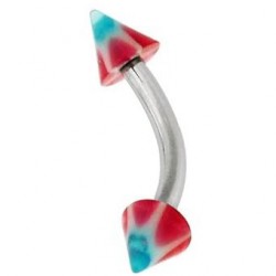 Piercing arcade acry étoile rouge et bleu UV (27)