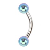 Piercing pour arcade acry motif boule tacheté bleu (81)
