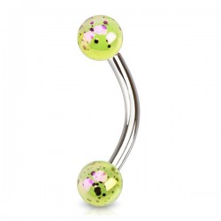 Piercing pour arcade acry banane boule jaune tacheté (81)