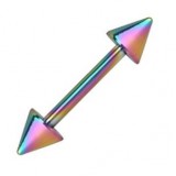 Piercing micro barbell pointes triangulaires rainbow (06)