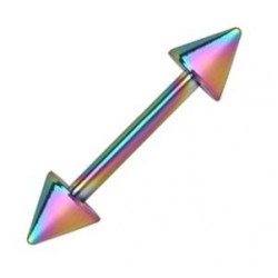Piercing micro barbell pointes triangulaires rainbow (06)