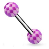 Piercing de langue UV Checker lilas (06)