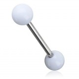 Piercing de langue UV boule blanche (07)