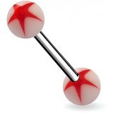 Piercing de langue UV étoile rouge sur fond blanc (42)