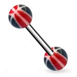 Piercing de langue UV motif bicolore noir et rouge (45)