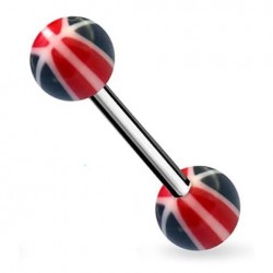 Piercing de langue UV motif bicolore noir et rouge (45)