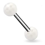 Piercing de langue UV motif damier effet transparent (06)