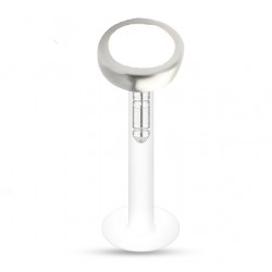 Piercing labret téflon cercle blanc (30)