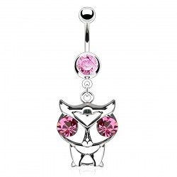 Piercing nombril hibou aux yeux roses (95)