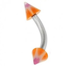 Piercing arcade acry étoile orange UV pointes (27)
