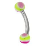 Piercing pour arcade acry boules striées lilas et vert (34)