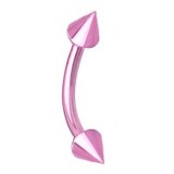 Piercing arcade pointes roses plaqué titane (118)