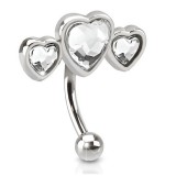 Piercing arcade triple coeur transparent gris (11)