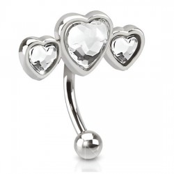 Piercing arcade triple coeur transparent gris (11)
