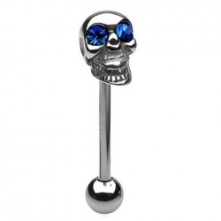 Piercing langue Crane avec yeux bleus (126)