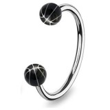 Piercing micro circulaire boules motif panier de basket noir (22)