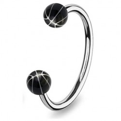 Piercing micro circulaire boules motif panier de basket noir (22)
