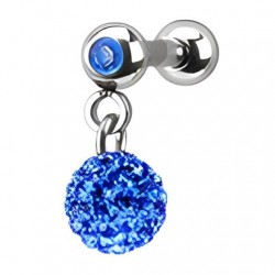 Cartilage hélix, tragus pendant boule bleu (18)
